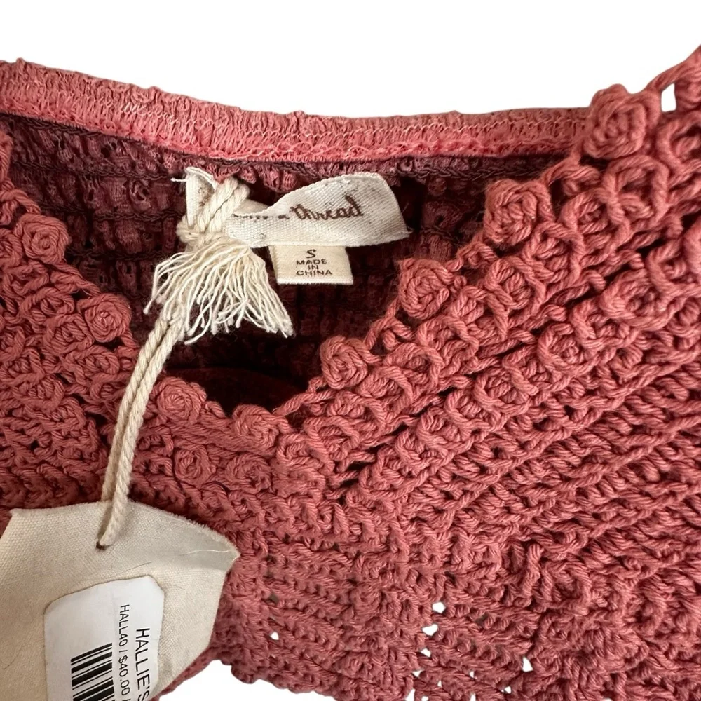 Hem & Thread Crochet Bralette Brami Top Size Small NWT